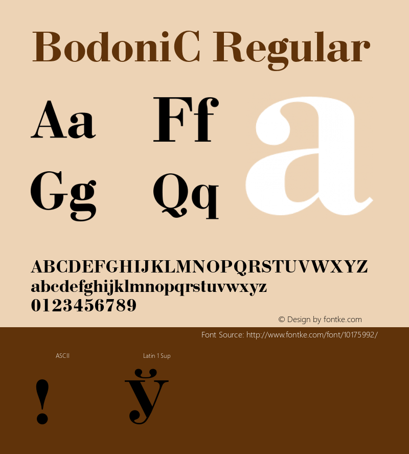 BodoniC Regular 001.000 Font Sample