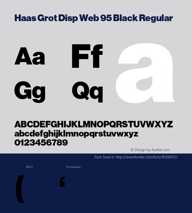 Haas Grot Disp Web 95 Black Regular Version 001.001 2010 Font Sample