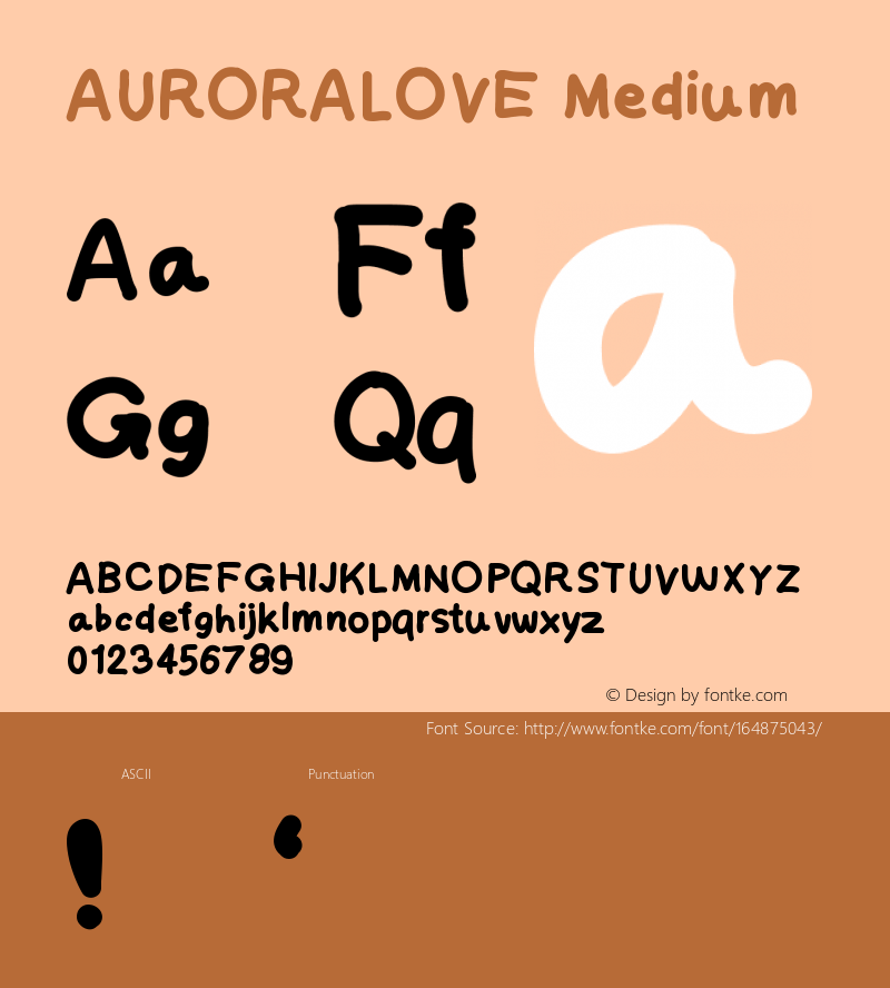 AURORALOVE Version 001.000 Font Sample