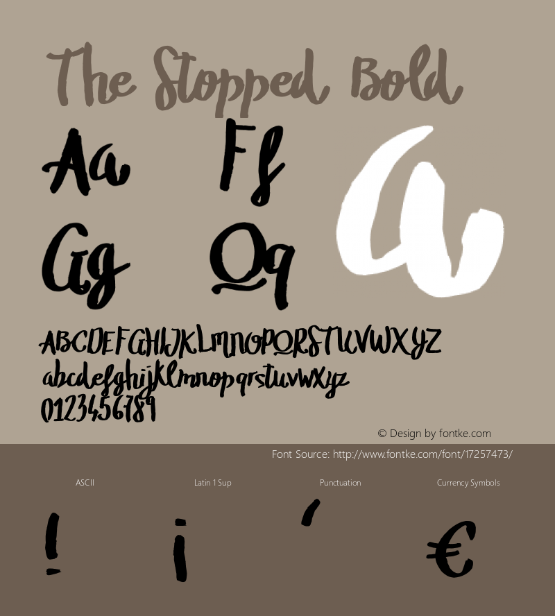 The Stopped Bold Version 1.000;PS 001.001;hotconv 1.0.56 Font Sample