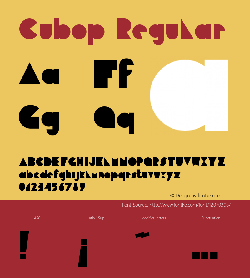 Cubop Regular 3.000 Font Sample