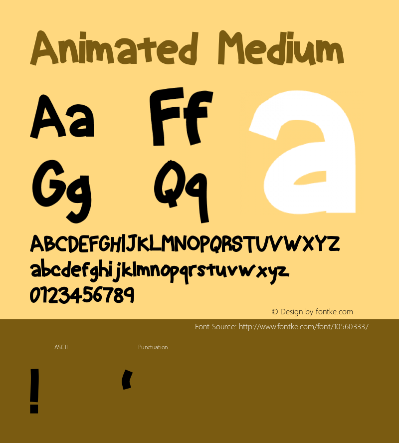 Animated Medium Version 1.0 Font Sample