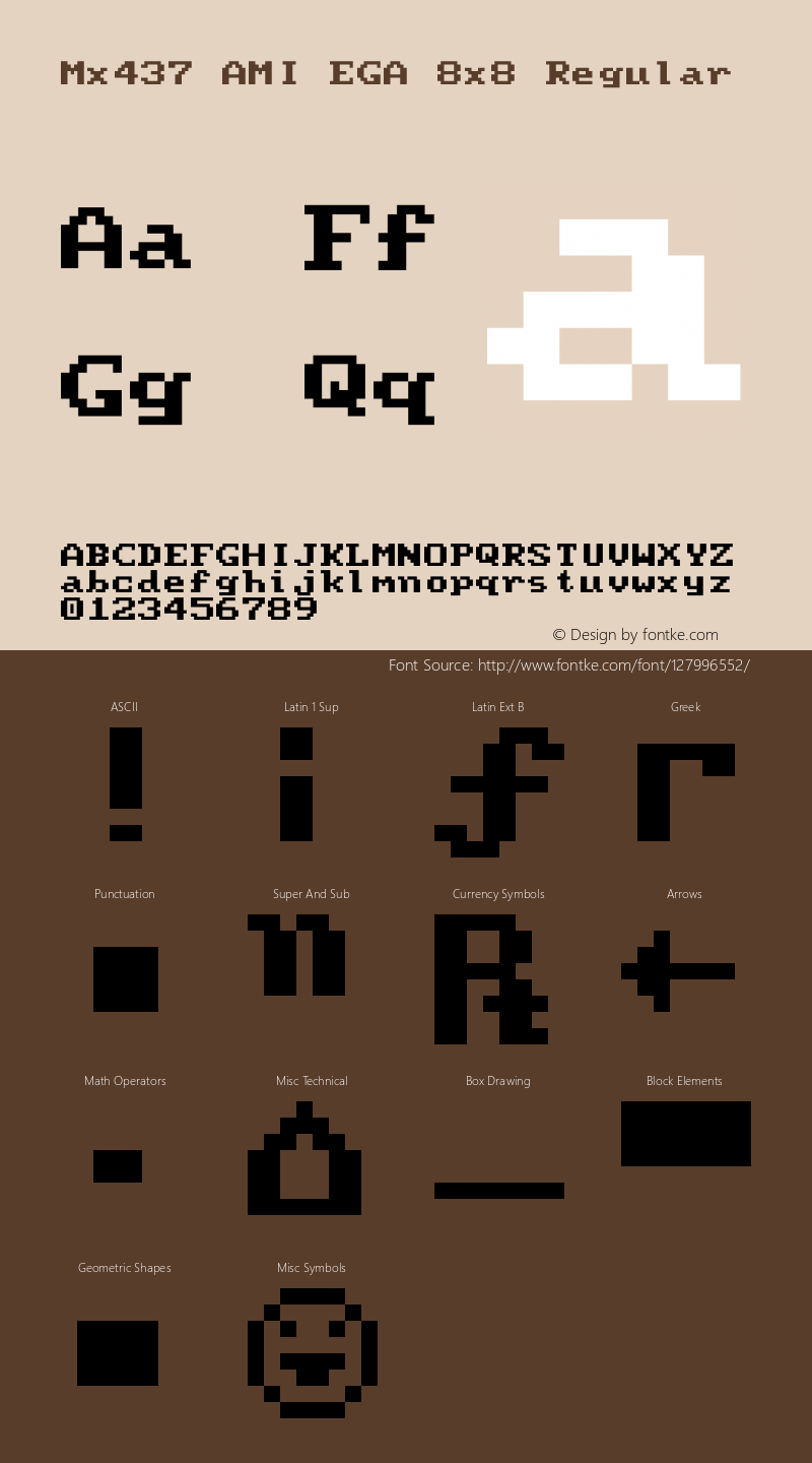 Mx437 AMI EGA 8x8 v2.2-2020-11 Font Sample