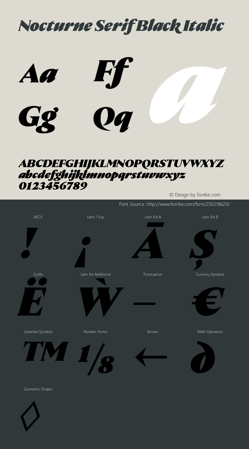 Nocturne Serif Black Italic Version 1.000;PS 001.000;hotconv 1.0.88;makeotf.lib2.5.64775图片样张