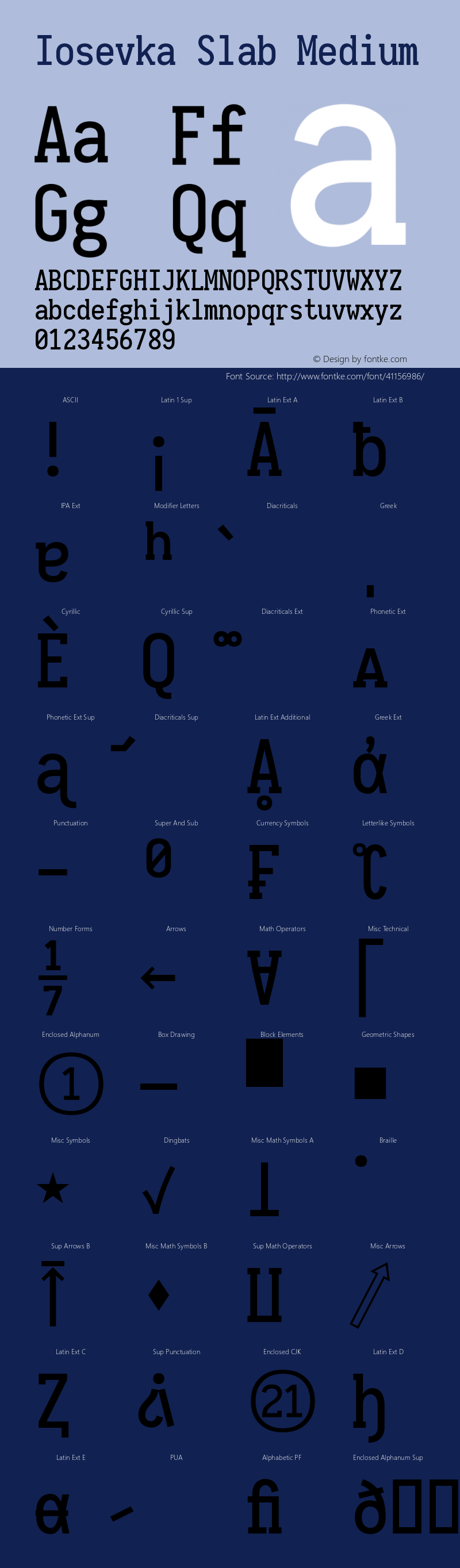 Iosevka Slab Medium 2.3.1; ttfautohint (v1.8.3) Font Sample