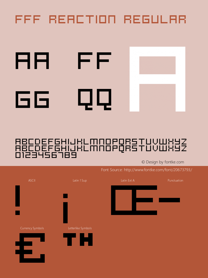 FFF Reaction 1.3 Font Sample