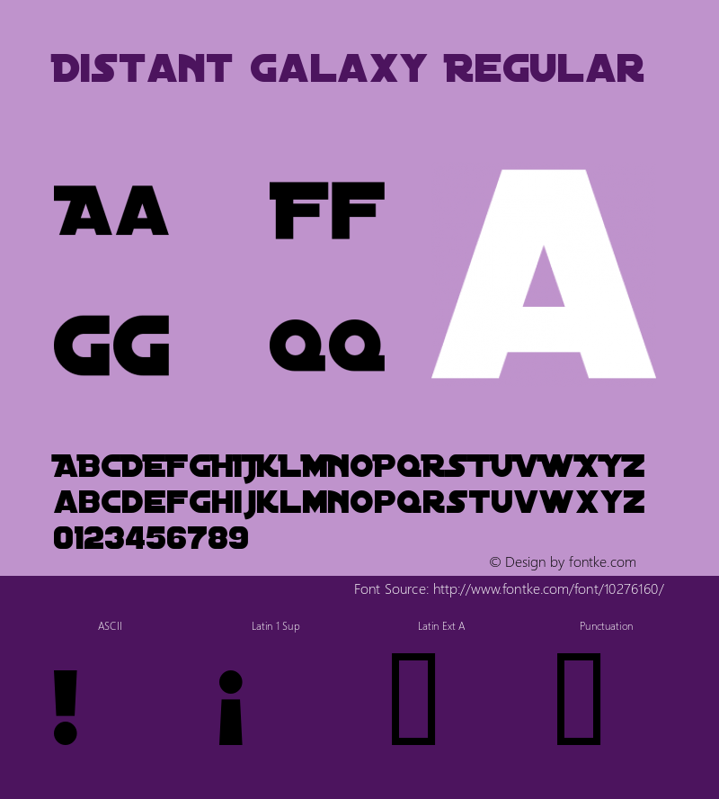 Distant Galaxy Regular Macromedia Fontographer 4.1 1/30/99 Font Sample
