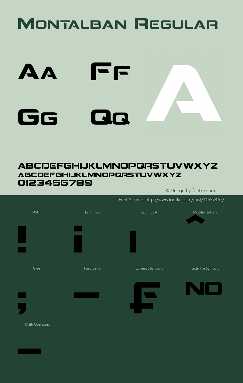 Montalban Regular Version 1.20 February 28, 2015 Font Sample