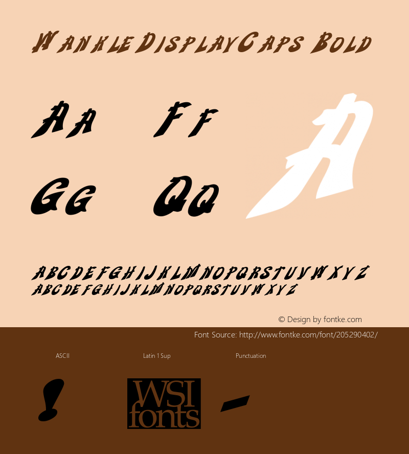WankleDisplayCaps Bold Macromedia Fontographer 4.1 7/20/96图片样张