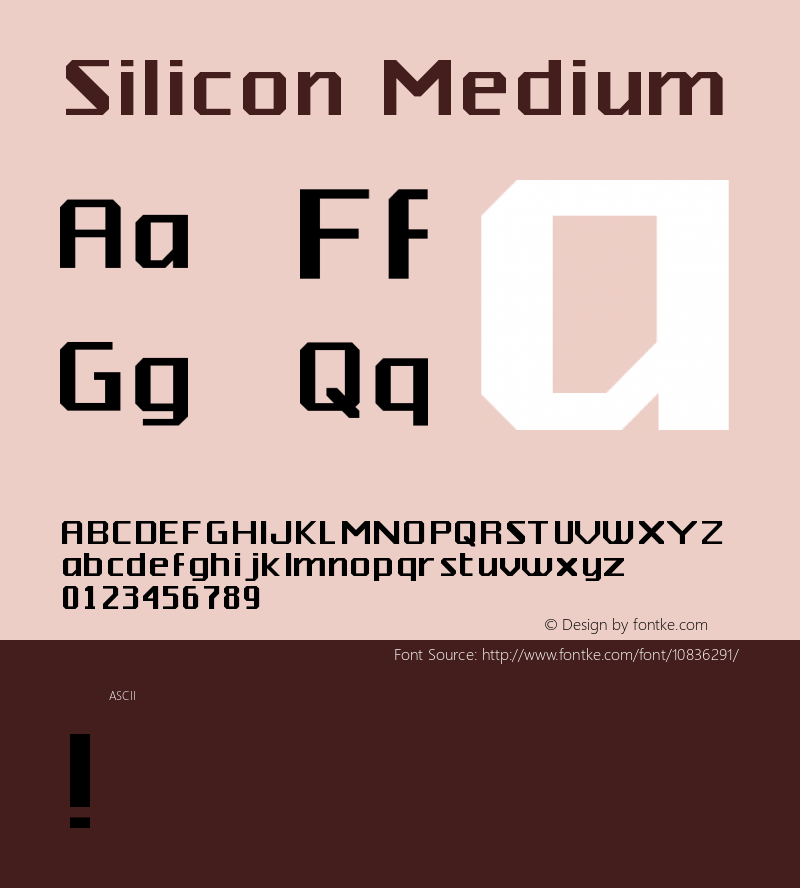 Silicon Medium Version 001.001 Font Sample