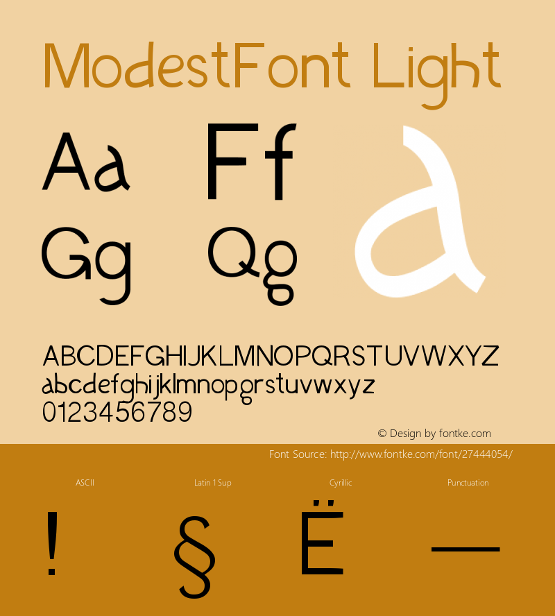 ModestFont Light Version 1.002;Fontself Maker 3.0.1 Font Sample