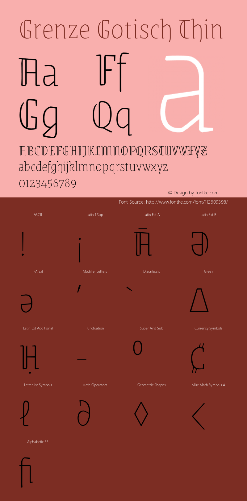 Grenze Gotisch Thin Version 1.001 Font Sample