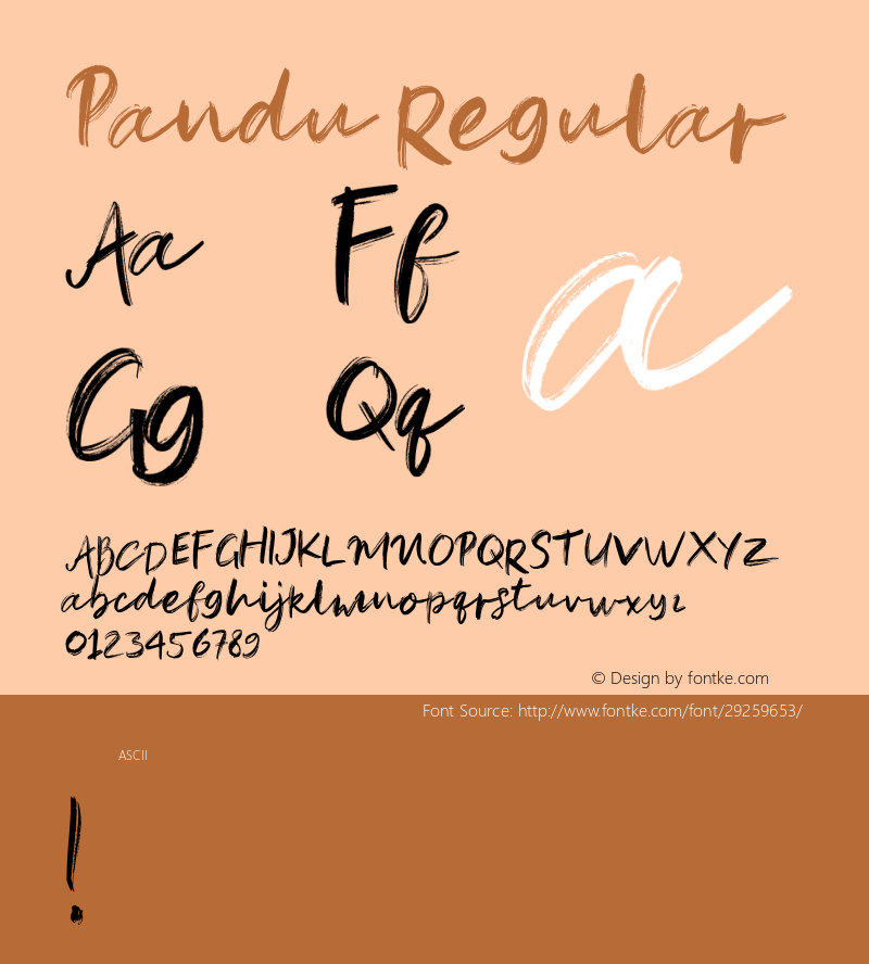 Pandu-Regular Version 1.000 Font Sample