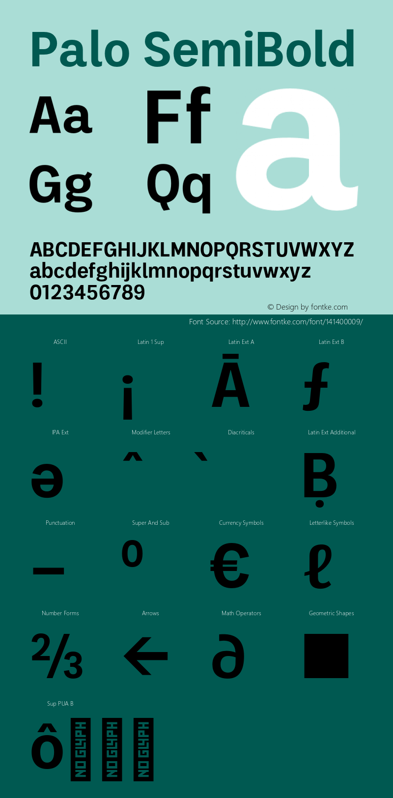 Palo-Semibold Version 1.000;hotconv 1.0.109;makeotfexe 2.5.65596 Font Sample