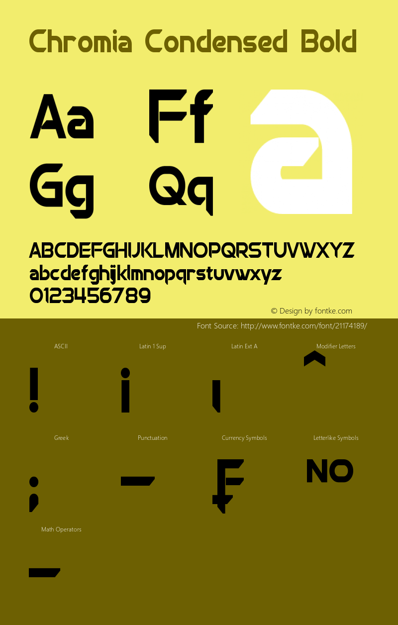 Chromia Condensed Bold Version 1.50 March 12, 2015 Font Sample