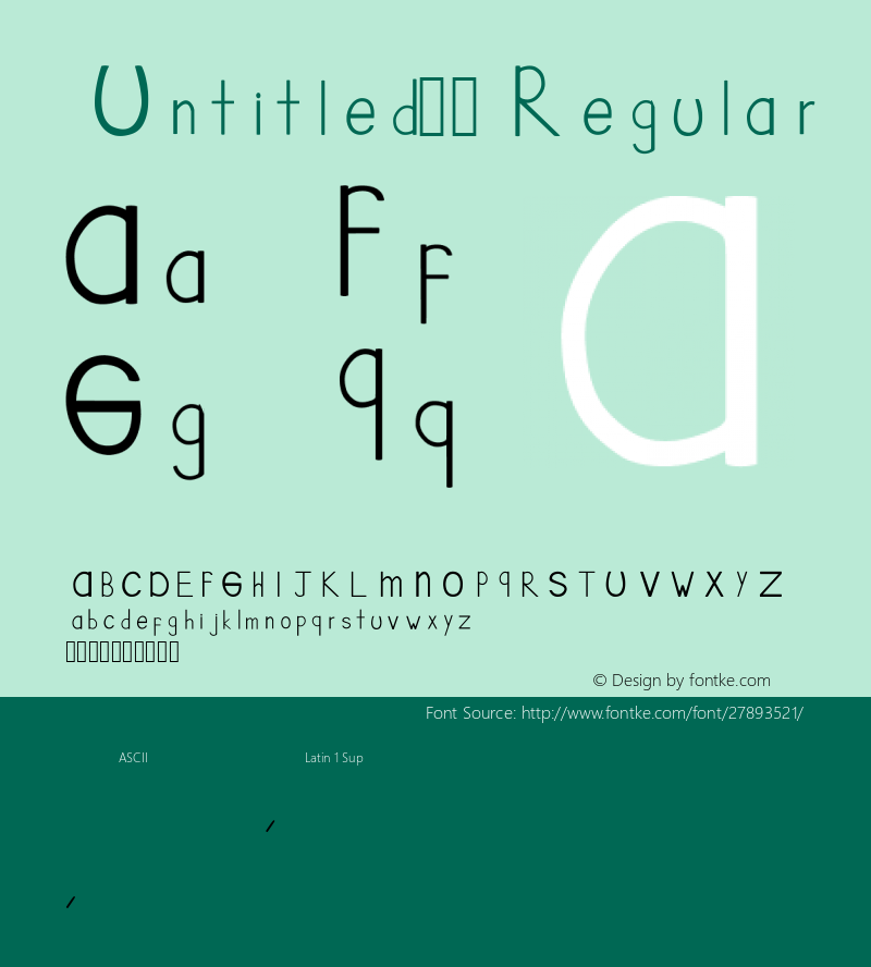 Untitled1 Version 001.000 Font Sample