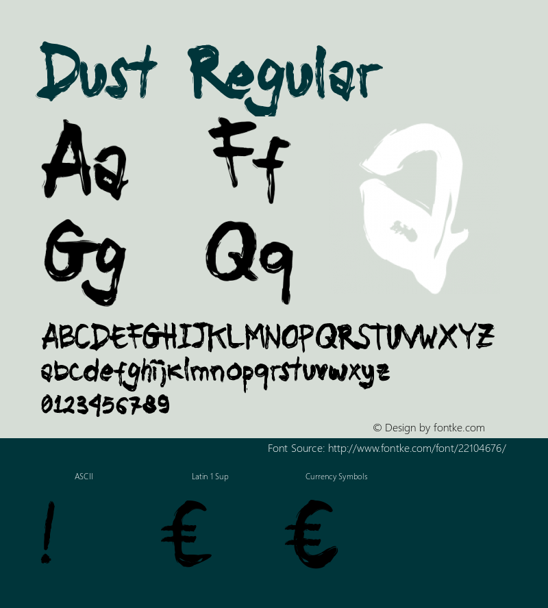Dust 1.000 Font Sample