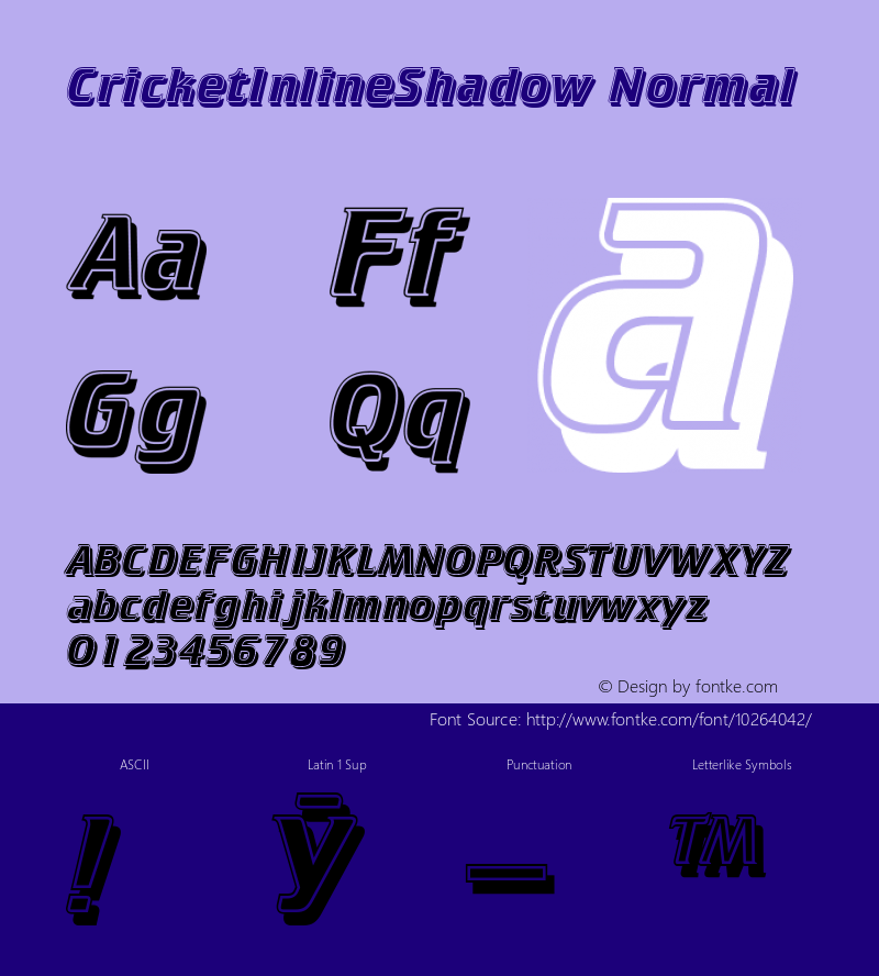 CricketInlineShadow Normal 001.000 Font Sample