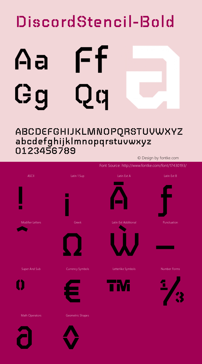 DiscordStencil-Bold ☞ Version 1.000;com.myfonts.easy.neder.discord.stencil-bold.wfkit2.version.3grD Font Sample