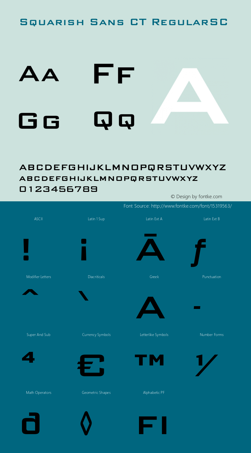 Squarish Sans CT RegularSC Version 0.9 Font Sample