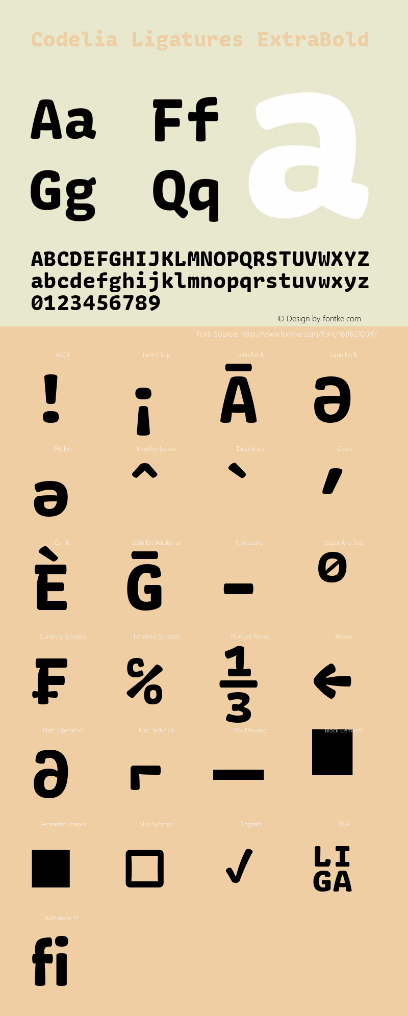 Codelia Ligatures ExtraBold 1.000 | web-TT图片样张