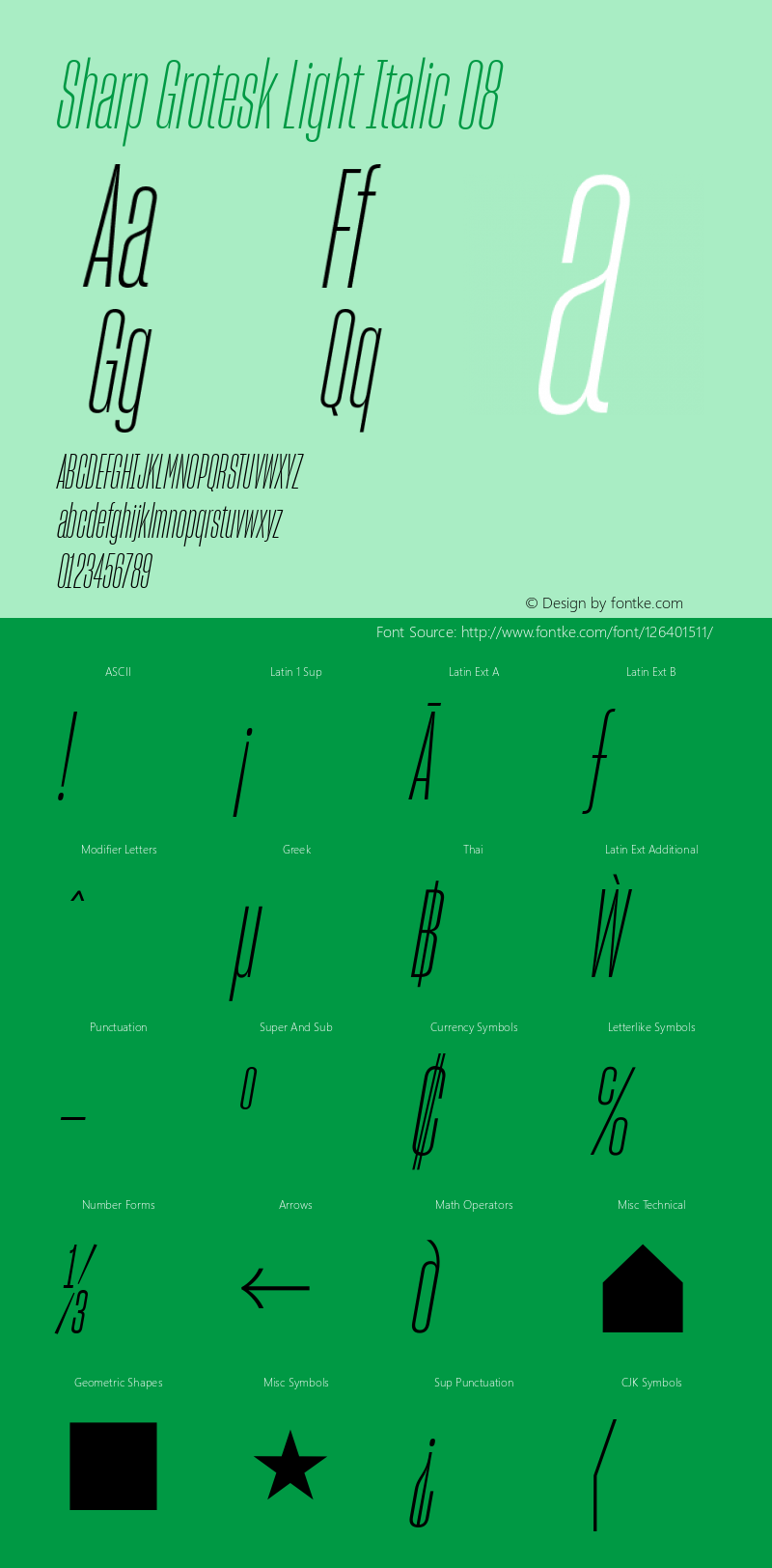 Sharp Grotesk Light Italic 08 Version 1.003 Font Sample