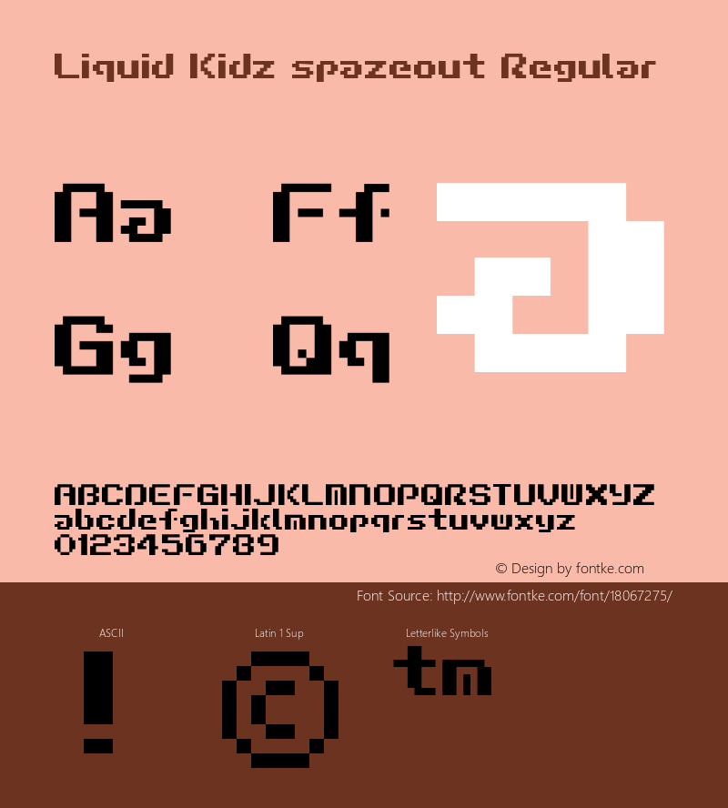 Liquid Kidz spazeout Regular 1.0 Font Sample