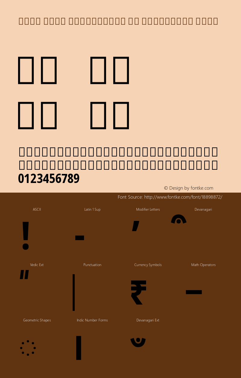 Noto Sans Devanagari UI Condensed Bold Version 1.901 Font Sample