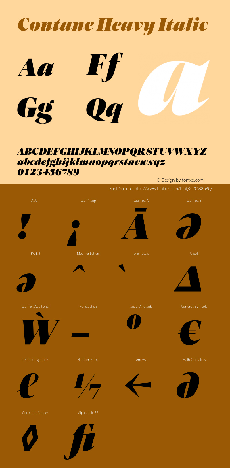 Contane Heavy Italic Version 1.001;hotconv 1.0.109;makeotfexe 2.5.65596图片样张