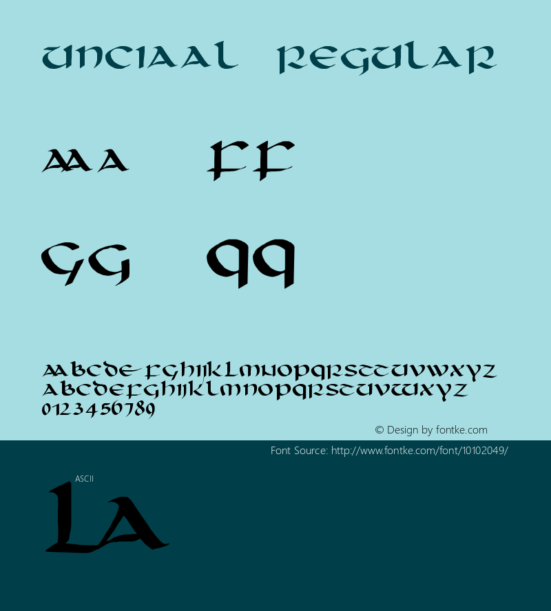 unciaal Regular Unknown Font Sample