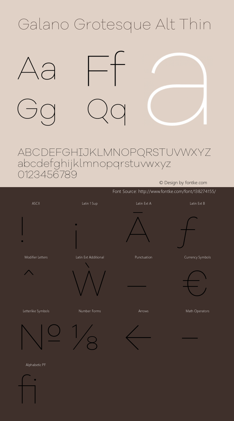 Galano Grotesque Alt Thin Version 1.000;PS 001.000;hotconv 1.0.70;makeotf.lib2.5.58329 Font Sample