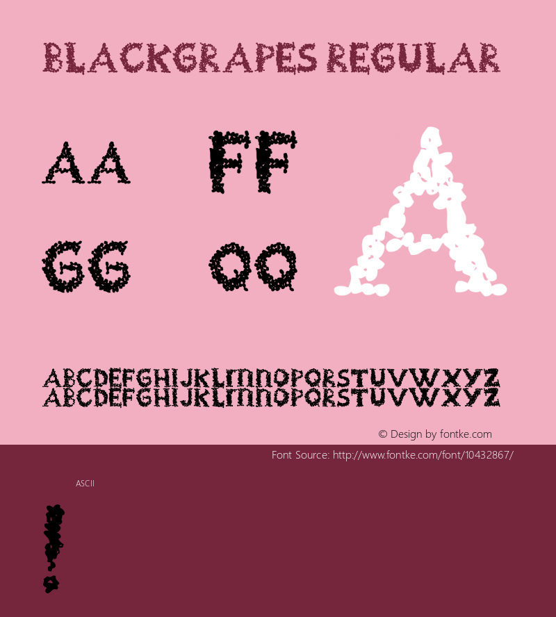BlackGrapes Regular Version 1.000;PS 001.001;hotconv 1.0.56 Font Sample