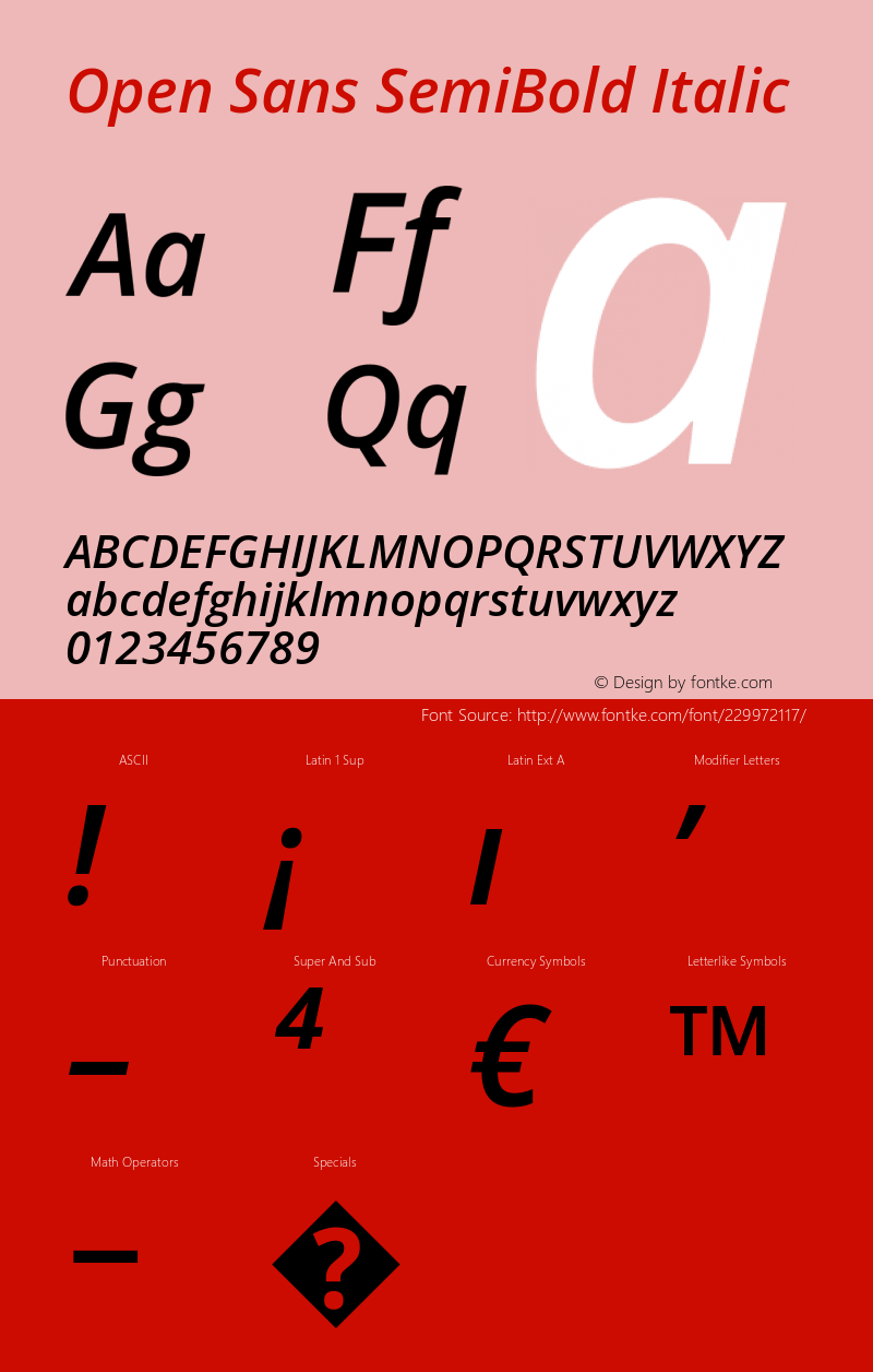 Open Sans SemiBold Italic Version 3.000图片样张