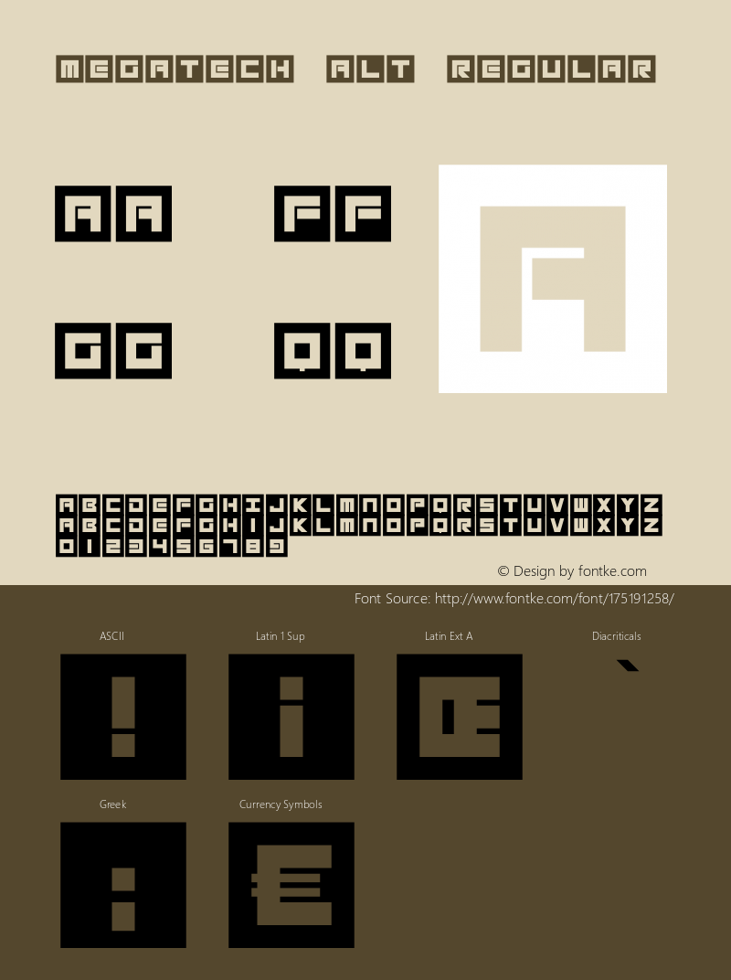 Megatech Alt Version 1.00;September 8, 2021;FontCreator 12.0.0.2567 64-bit图片样张
