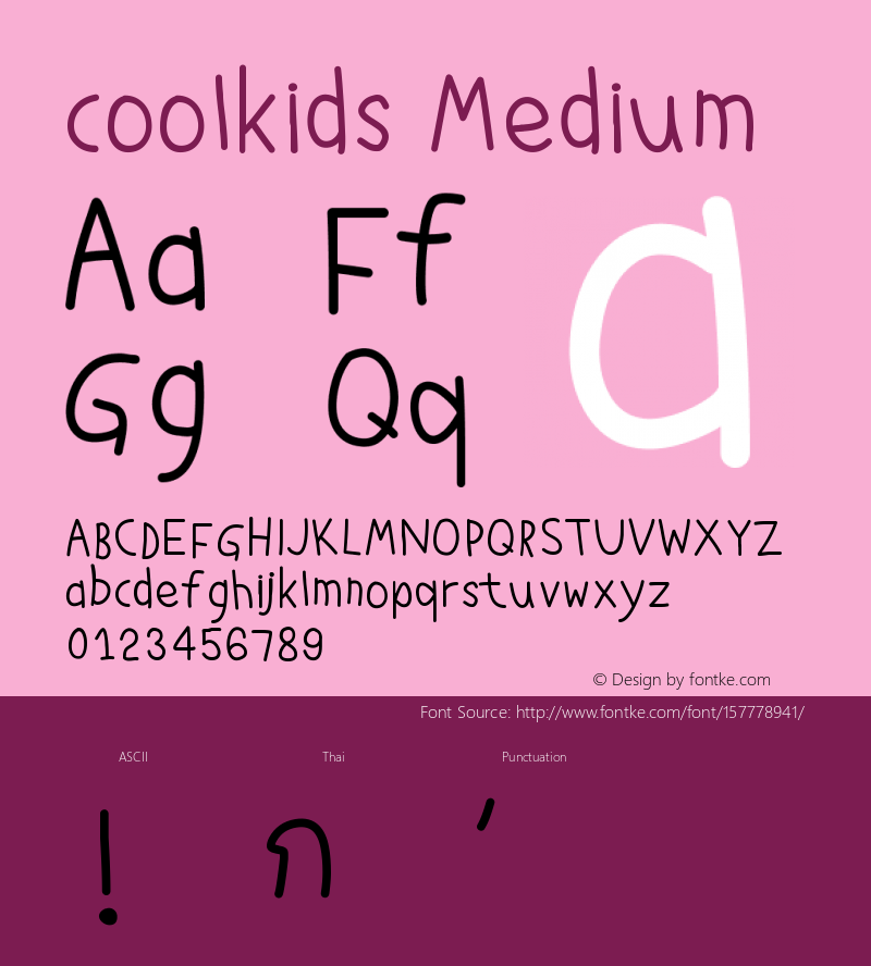 coolkids Version 001.000 Font Sample