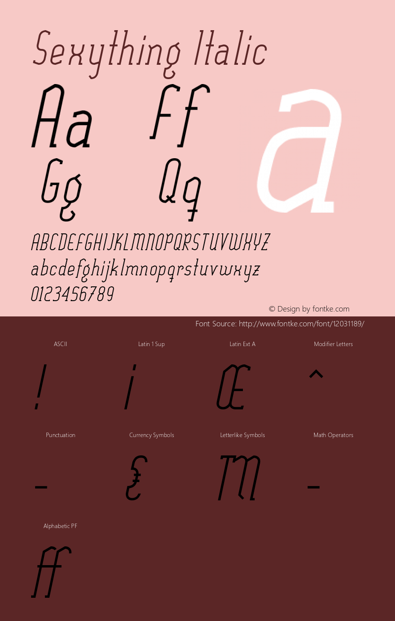 Sexything Italic 1.000 Font Sample