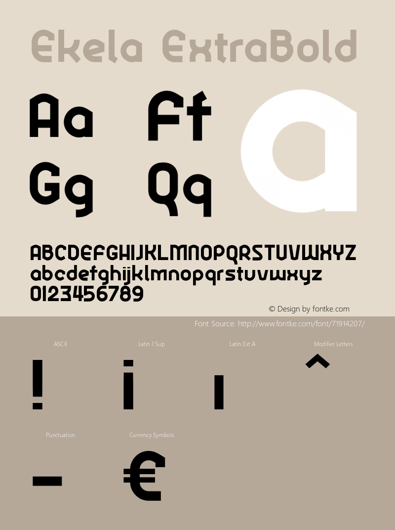 Ekela ExtraBold Version 1.0; Jun 2020 Font Sample