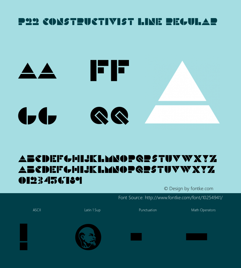 P22 Constructivist Line Regular 3.00 Font Sample