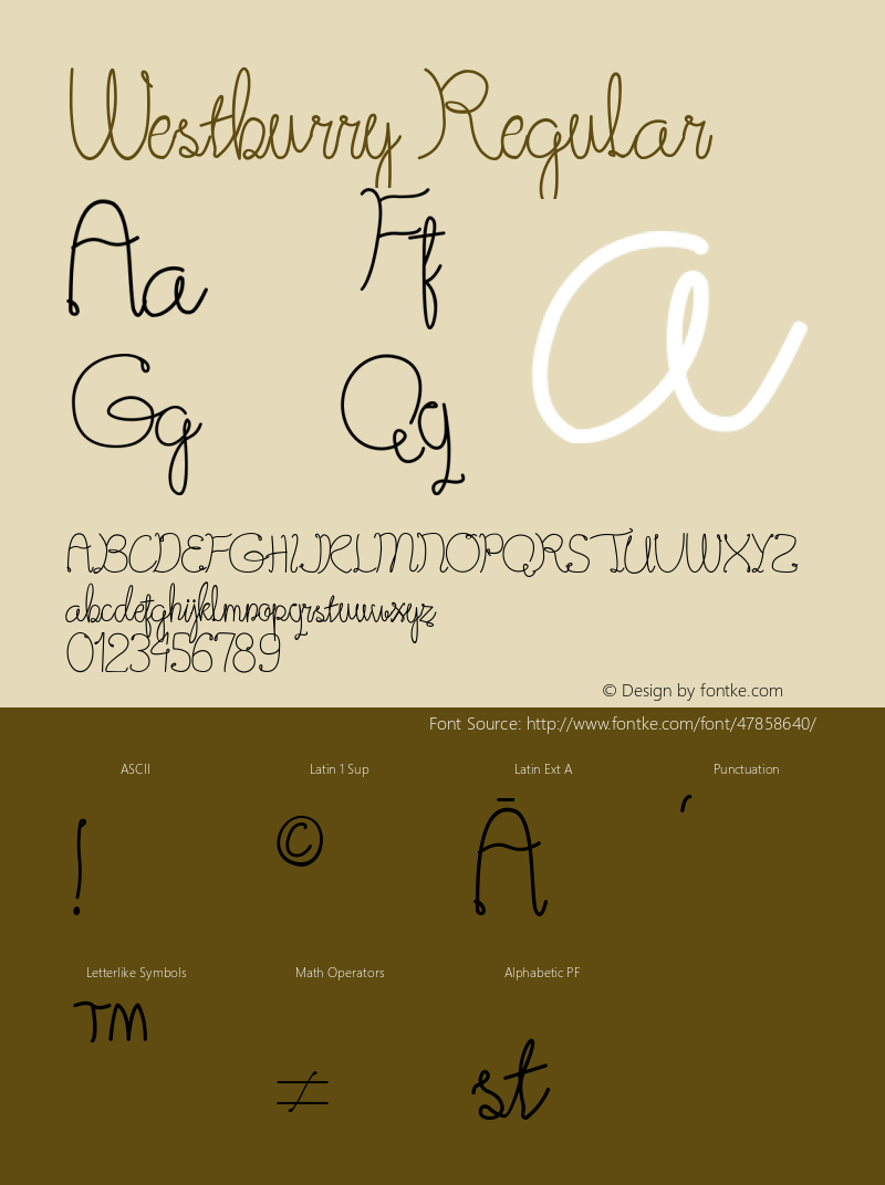 Westburry Version 1.003;Fontself Maker 3.2.2 Font Sample