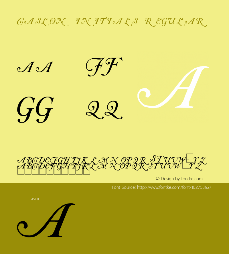 Caslon Initials Regular 001.003 Font Sample