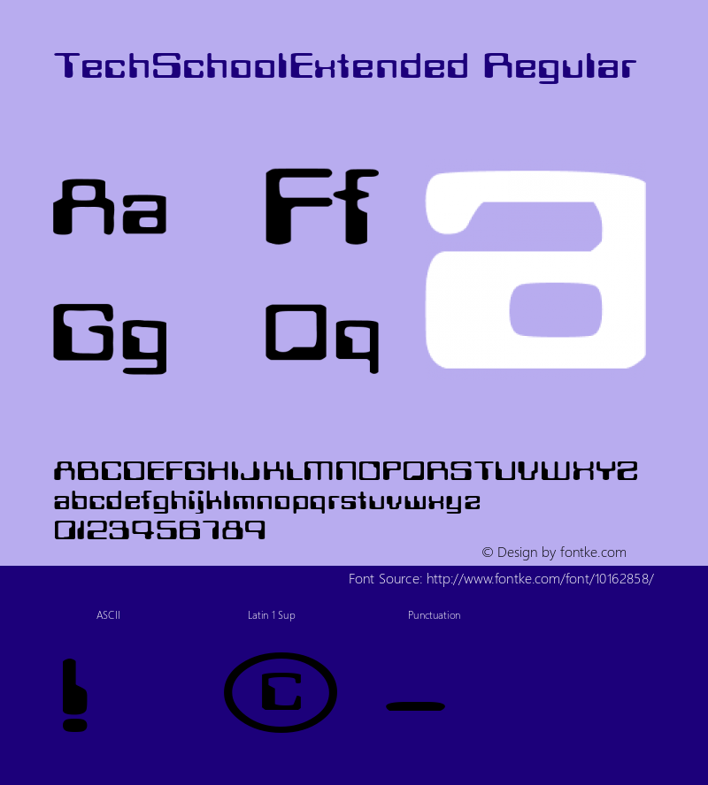 TechSchoolExtended Regular Rev. 003.000 Font Sample