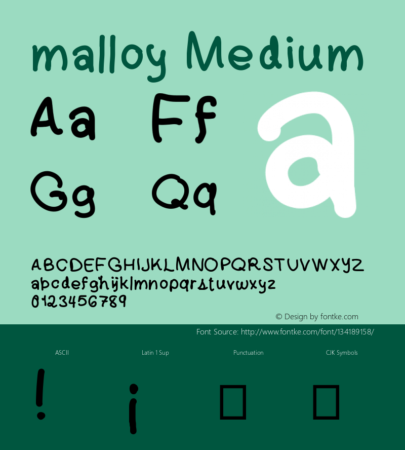 malloy Version 001.000 Font Sample