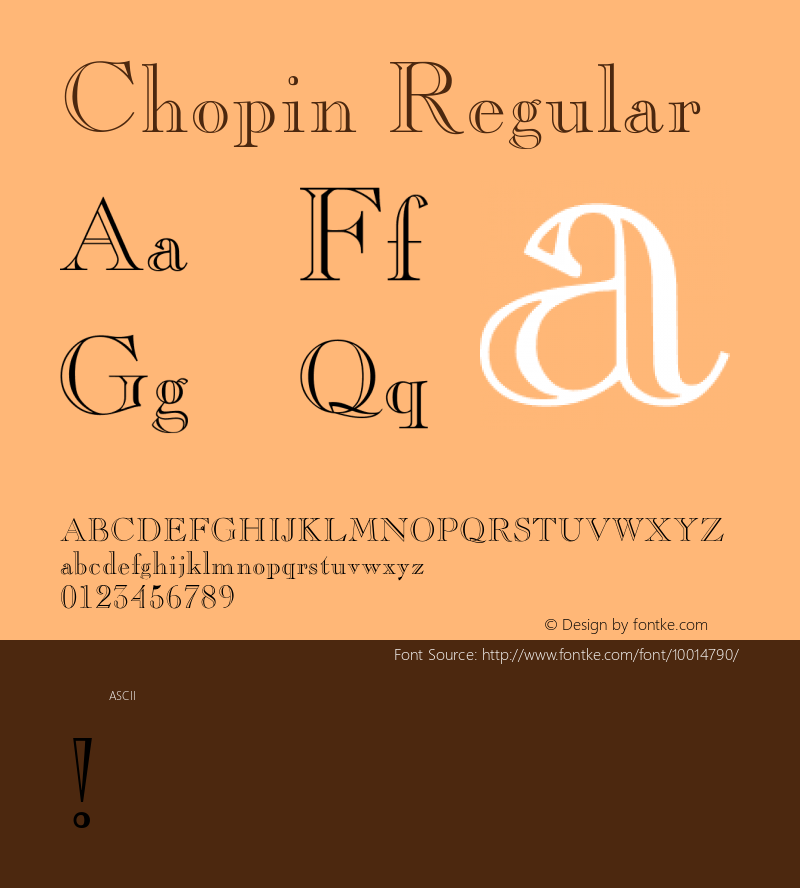 Chopin Regular Converted from E:\TRUETYPE\CHOPINOP.TF1 by ALLTYPE Font Sample