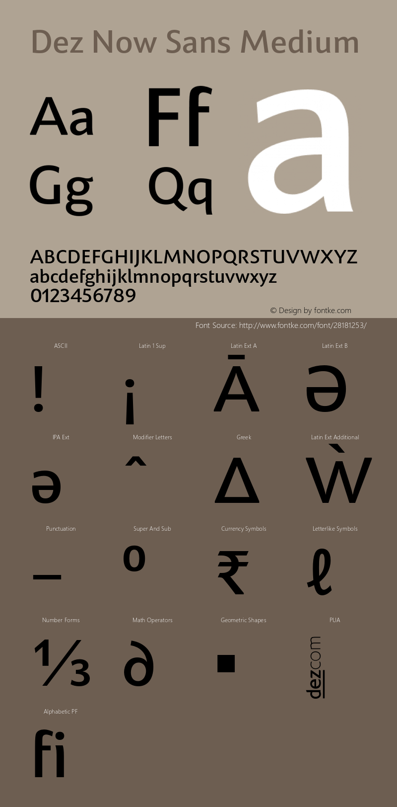 DezNowSans-Medium Version 16.100 Font Sample