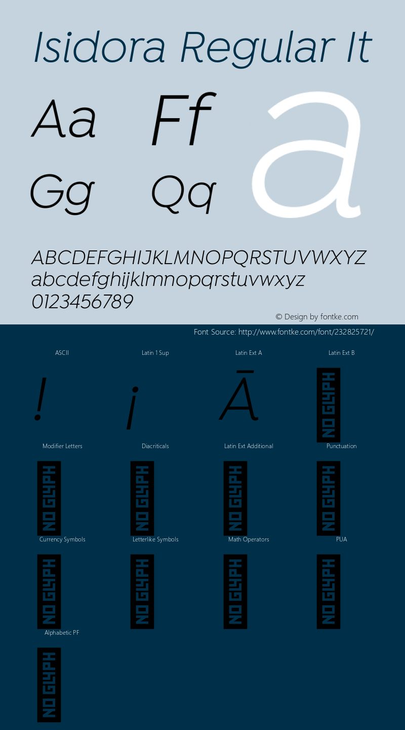 Isidora-RegularIt Version 1.000;PS 001.000;hotconv 1.0.88;makeotf.lib2.5.64775图片样张