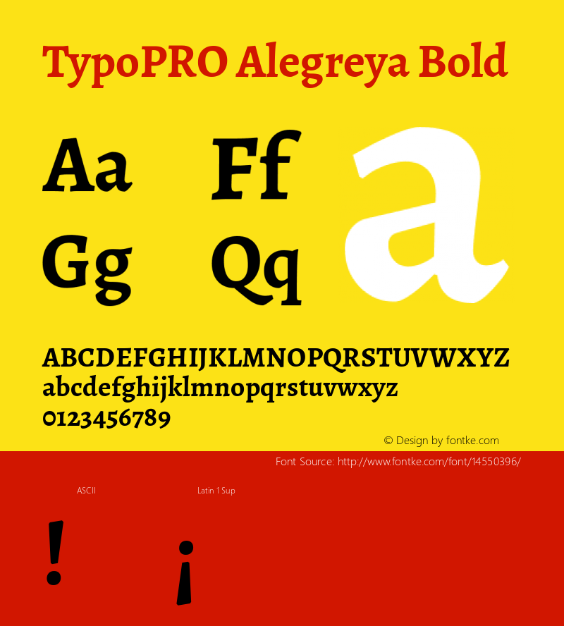 TypoPRO Alegreya Bold Version 1.003 Font Sample