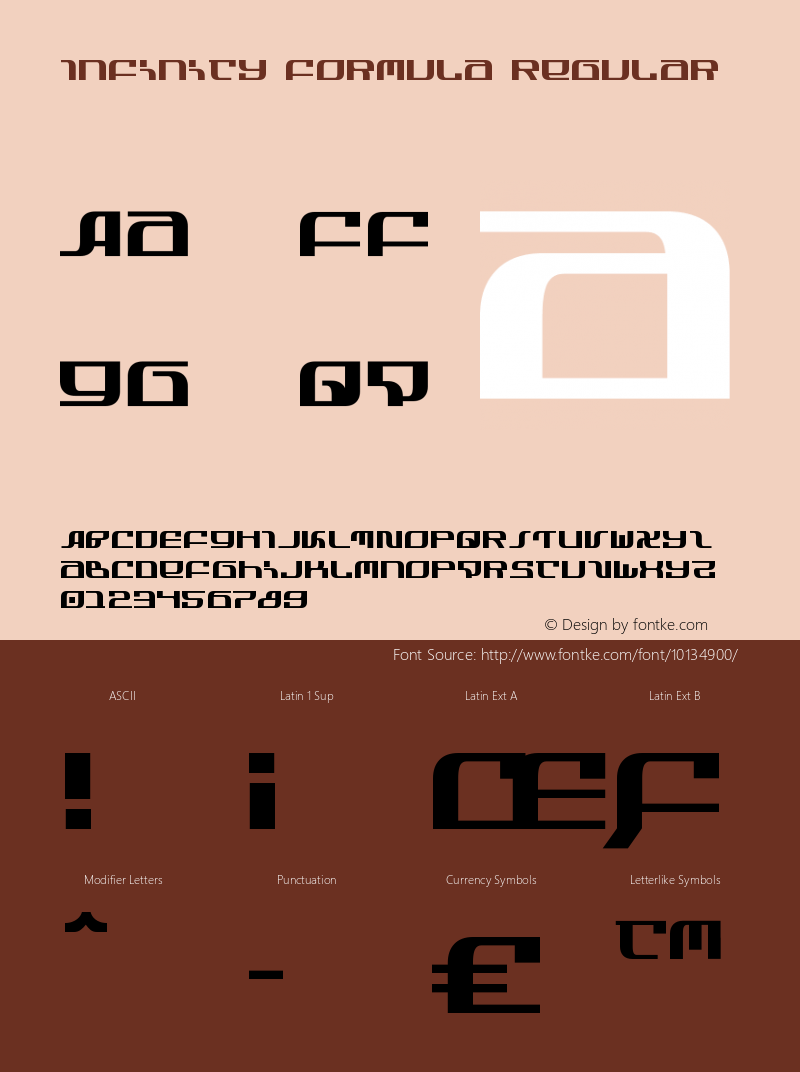 Infinity Formula Regular 1 Font Sample