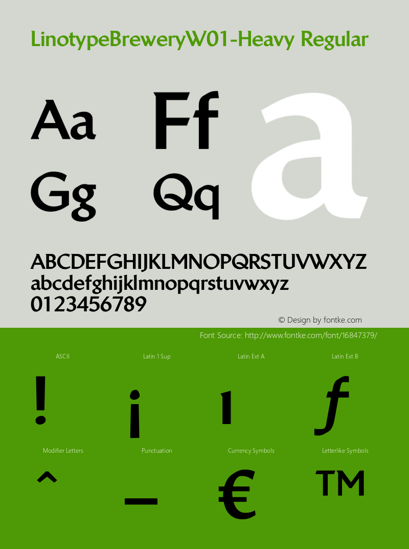 LinotypeBreweryW01-Heavy Regular Version 1.02 Font Sample