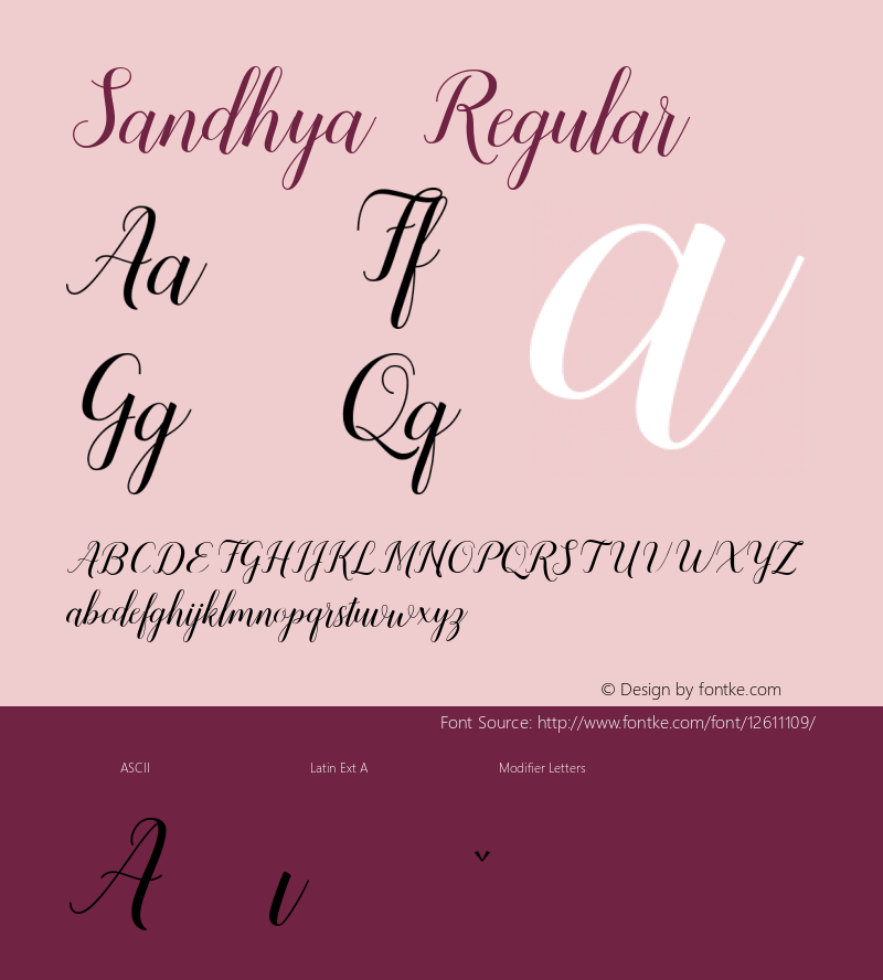 Sandhya Regular Version 1.000 Font Sample