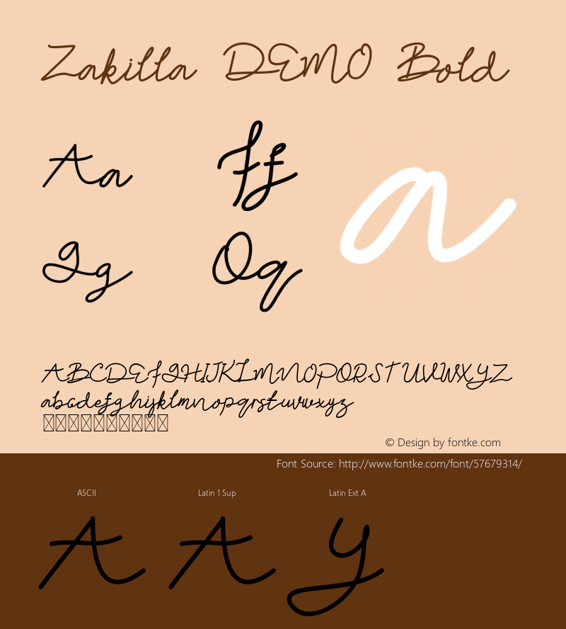 Zakilla DEMO Bold Version 1.002;Fontself Maker 3.4.0 Font Sample